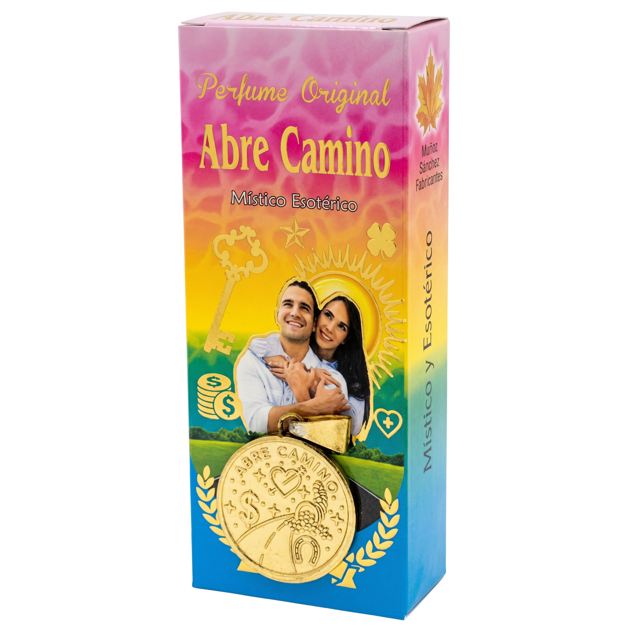 Abre Caminos Esoteric Perfume with Collectible Protective Amulet Medallion