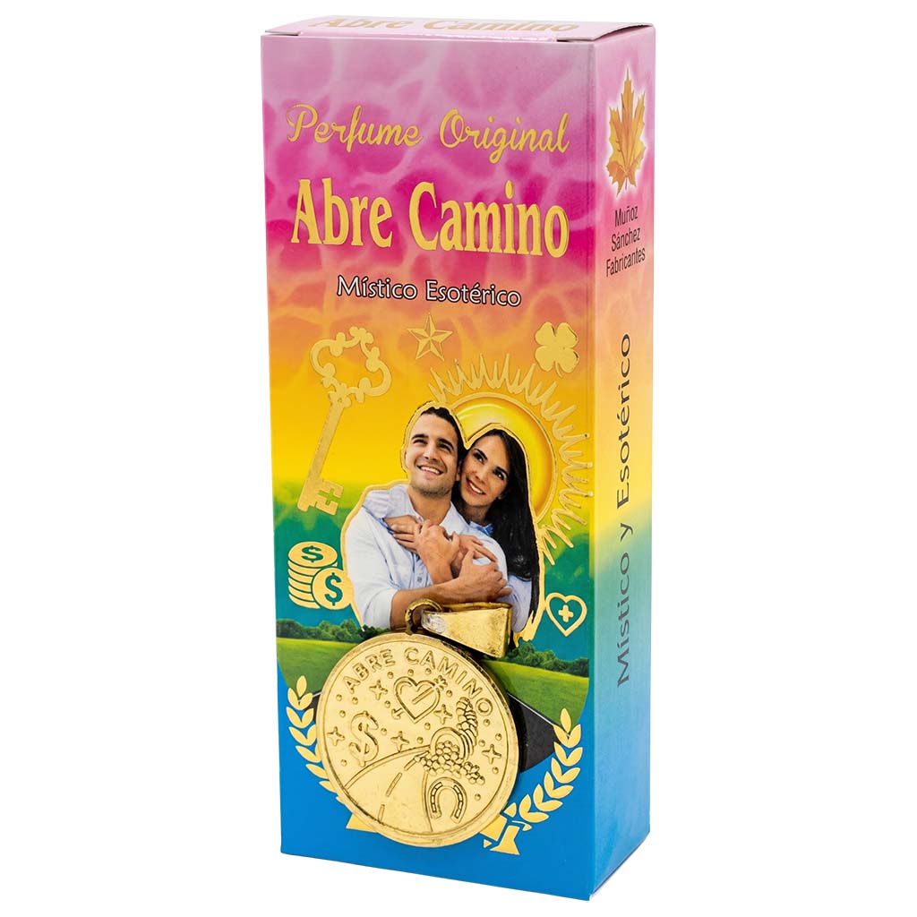 Abre Caminos Esoteric Perfume with Collectible Protective Amulet Medallion