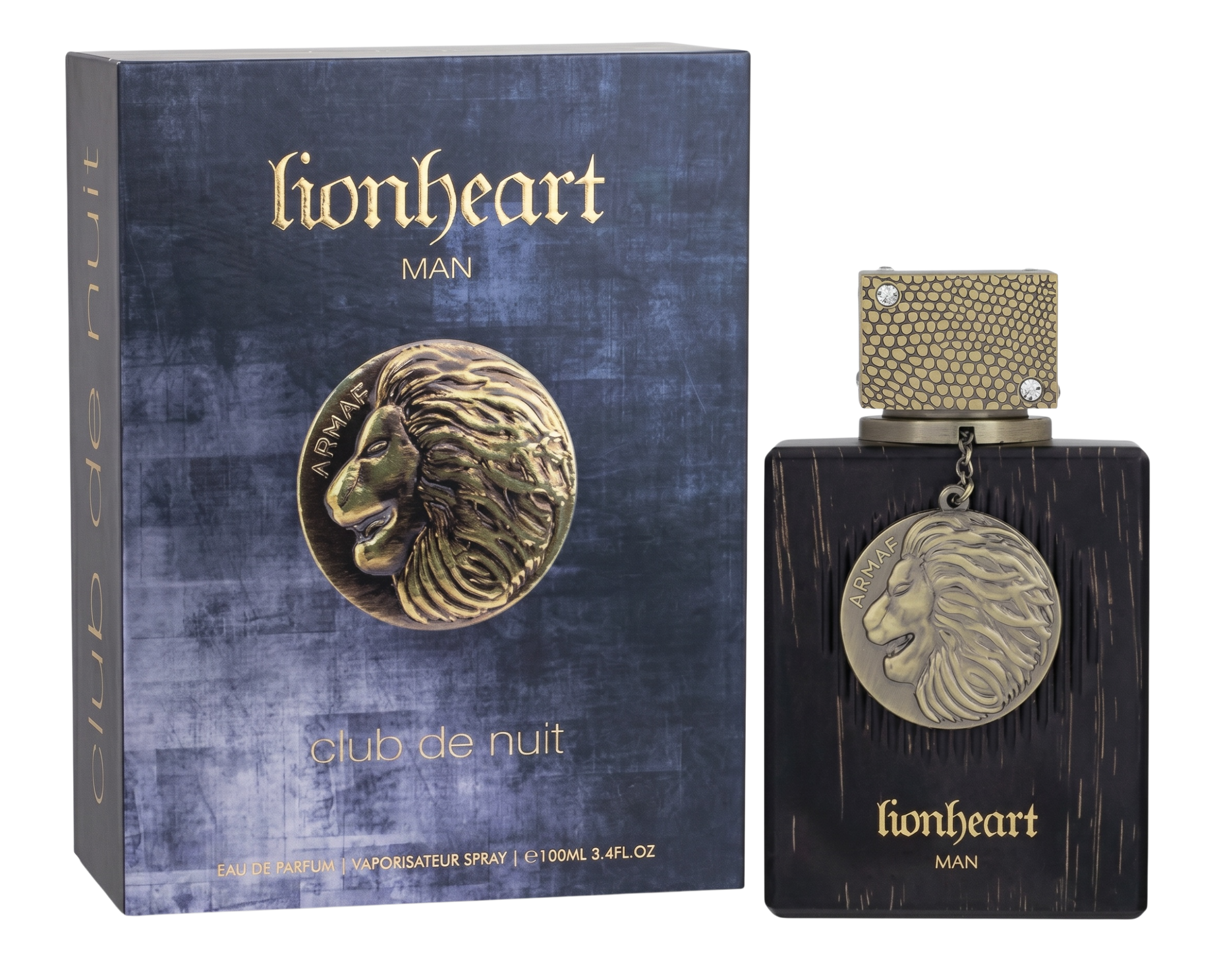 Lionheart Man perfume bottle and packaging on a white background