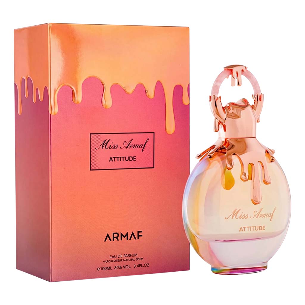 Armaf Miss Armaf Attitude perfume bottle and packaging on a white background