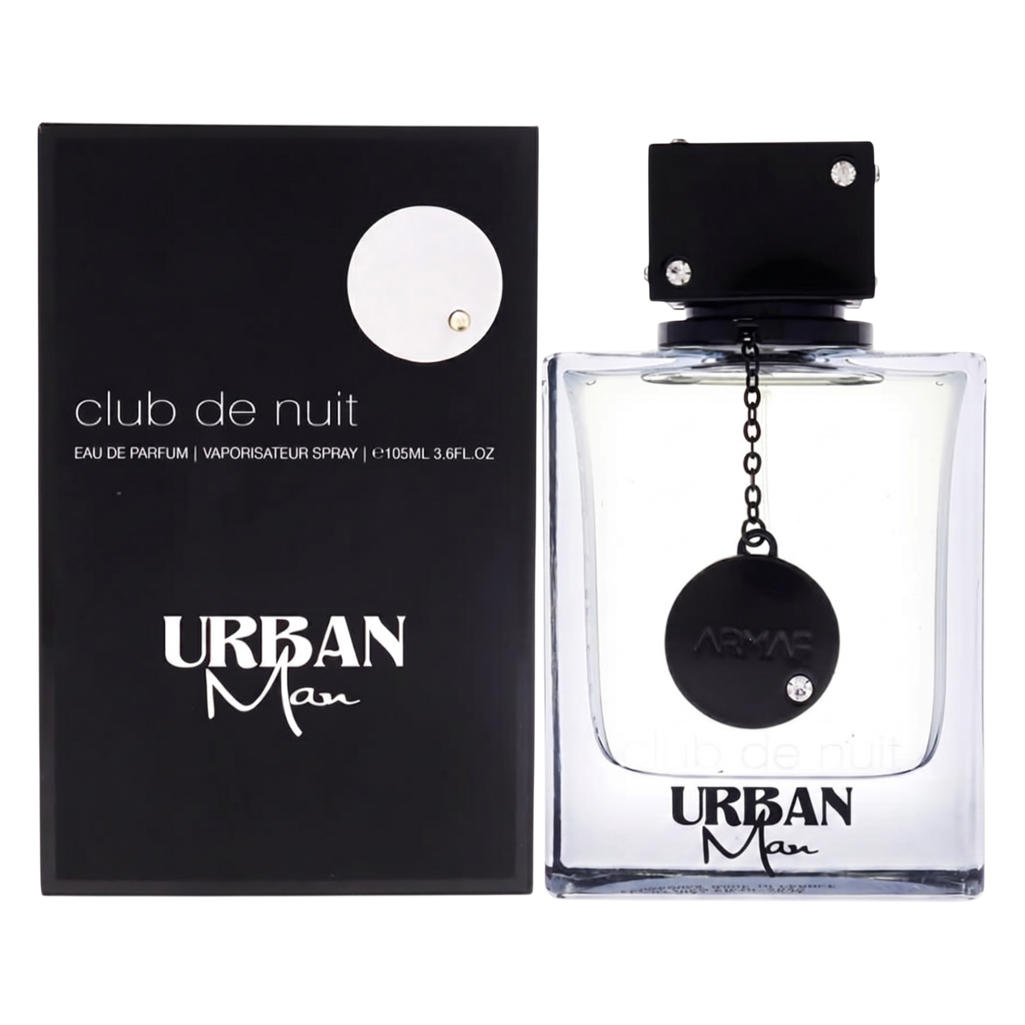 Urban Man perfume bottle and packaging on a white background