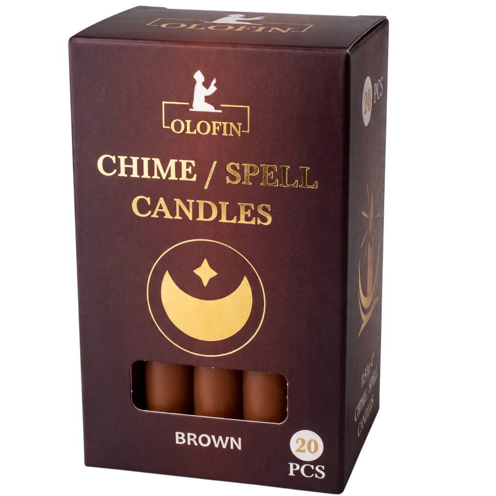 Brown Chime /Spell Candles 20ct Box 4”