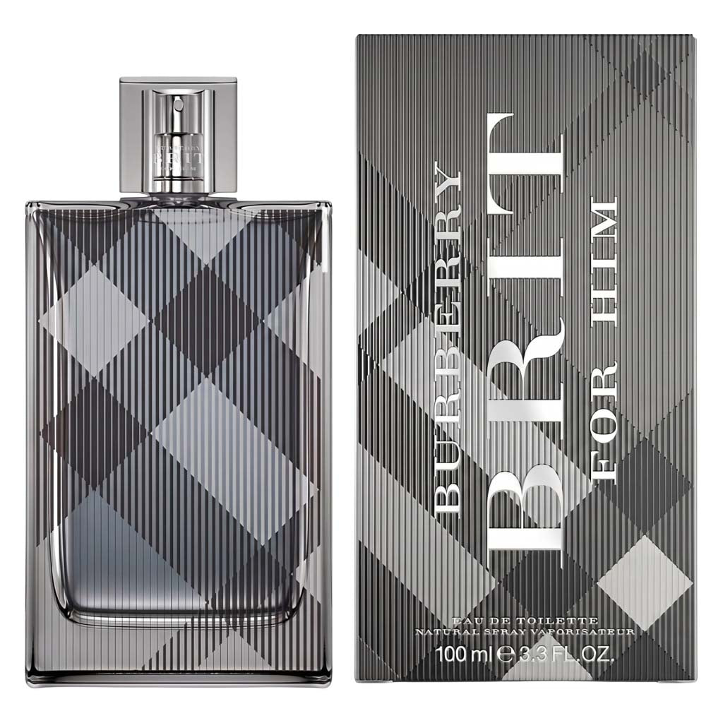 Burberry Brit for Him Eau de Toilette bottle and packaging on a white background