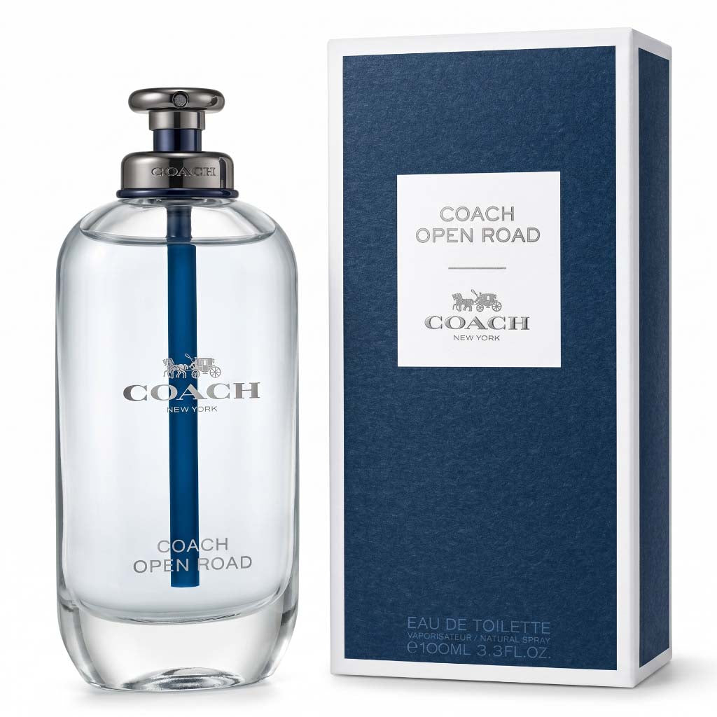 Coach Open Road eau de toilette bottle and packaging on a white background