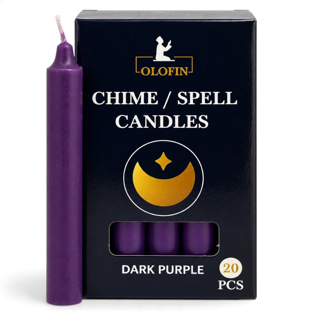 Dark Purple Chime /Spell Candles 20ct Box 4”