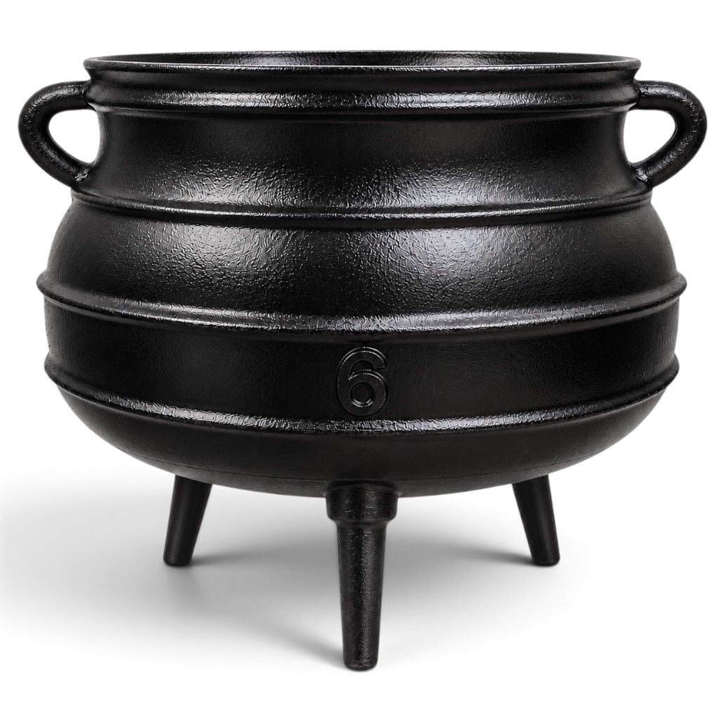 Cast Iron Caldero Pot #6 – Traditional 3-Legged Iron Cauldron for Santeria, Ifa & Orisha Rituals