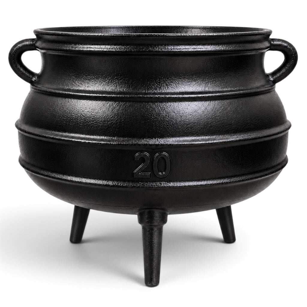 Cast Iron Caldero Pot #20 – Traditional 3-Legged Iron Cauldron for Santeria, Ifa & Orisha Rituals