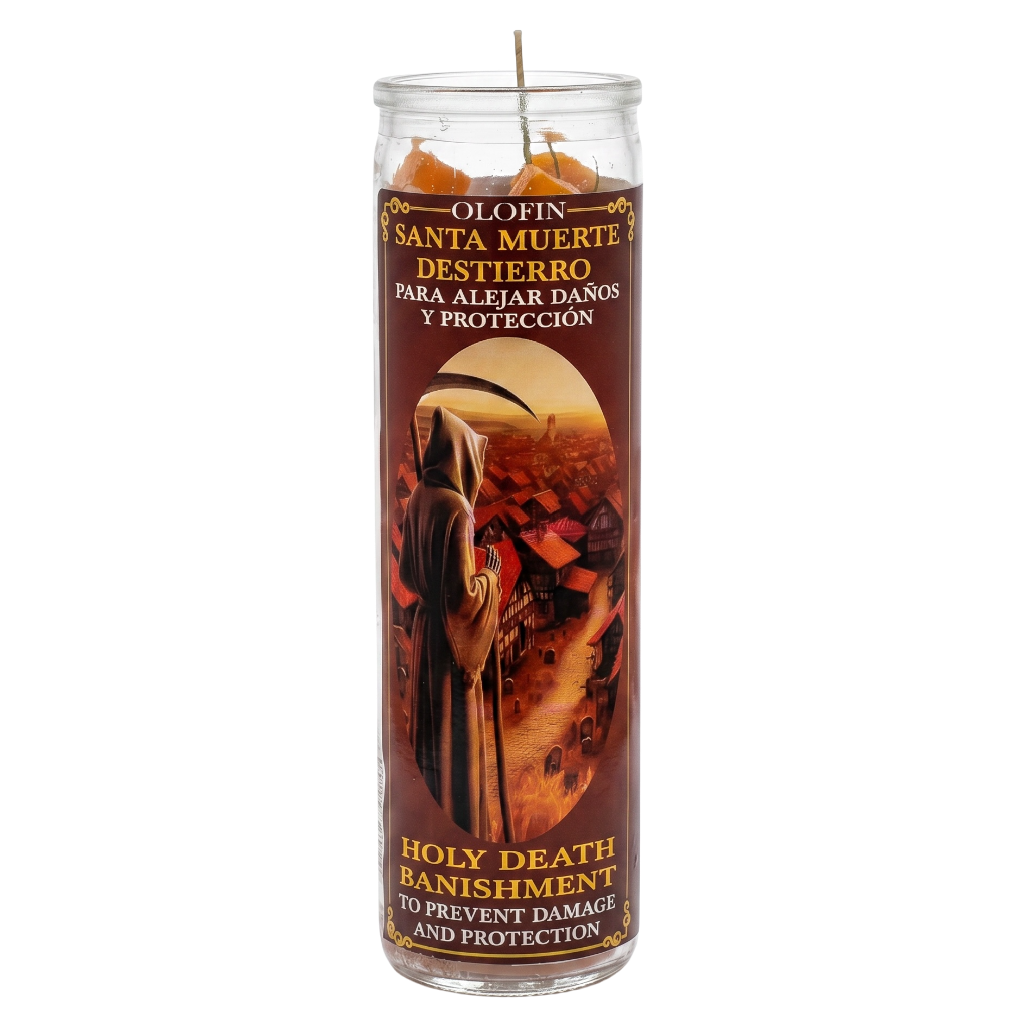 Santa Muerte Destierro (Holy Banishment) Prepared Ritual Candle Perfumed