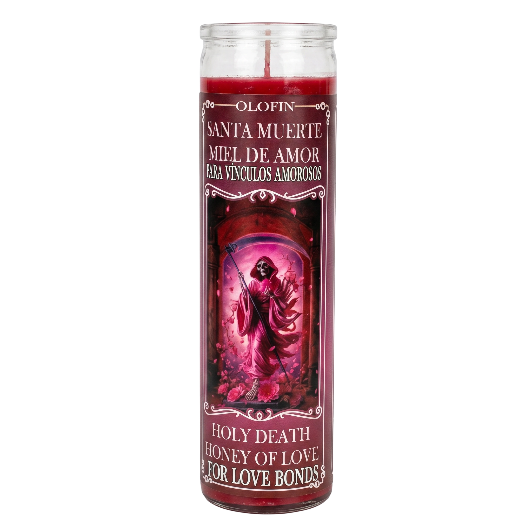 Santa Muerte Miel De Amor (Holy Death Honey Of Love) Prepared Ritual Candle Perfumed