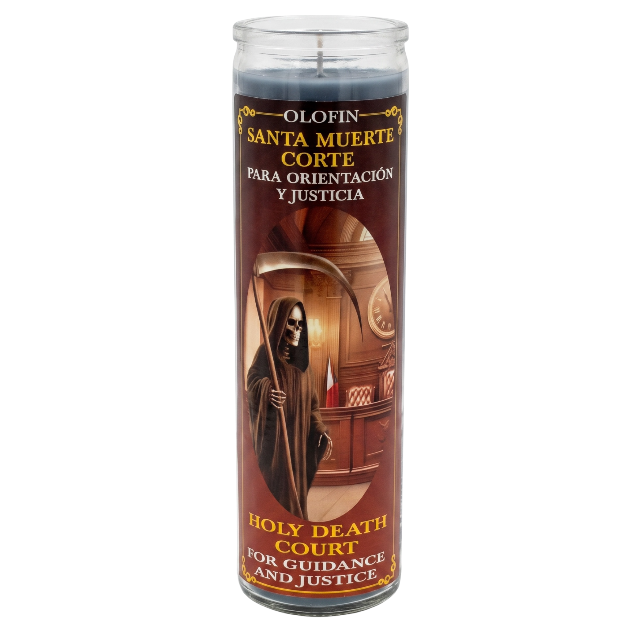 Santa Muerte Corte (Holy Death Court) Prepared Ritual Candle Perfumed