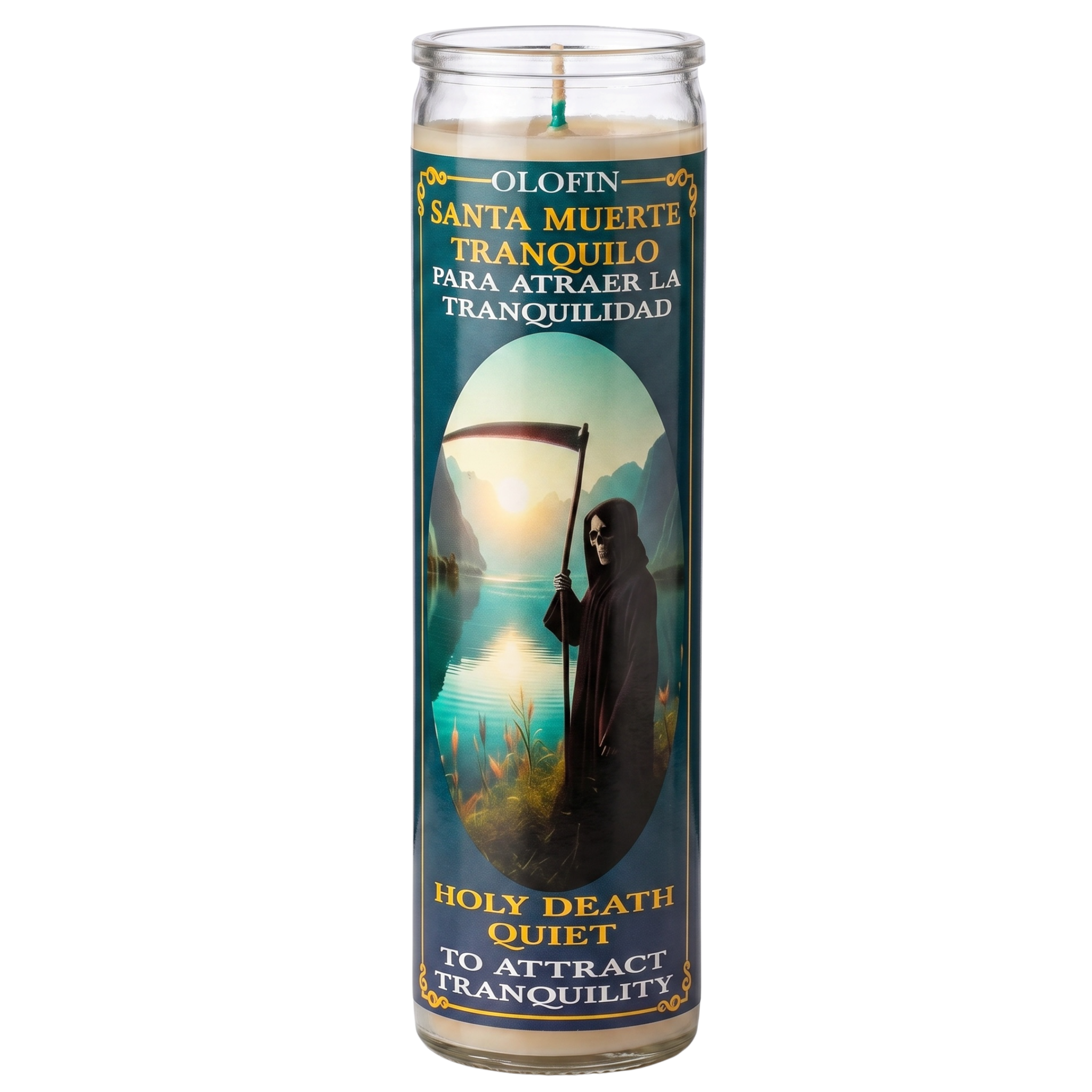 Santa Muerte Tranquilo (Holy Death Quiet) Prepared Ritual Candle Perfumed