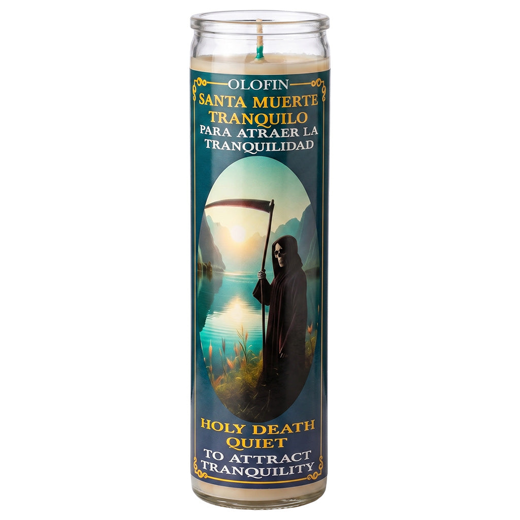 Santa Muerte Tranquilo (Holy Death Quiet) Prepared Ritual Candle Perfumed Vela Preparada