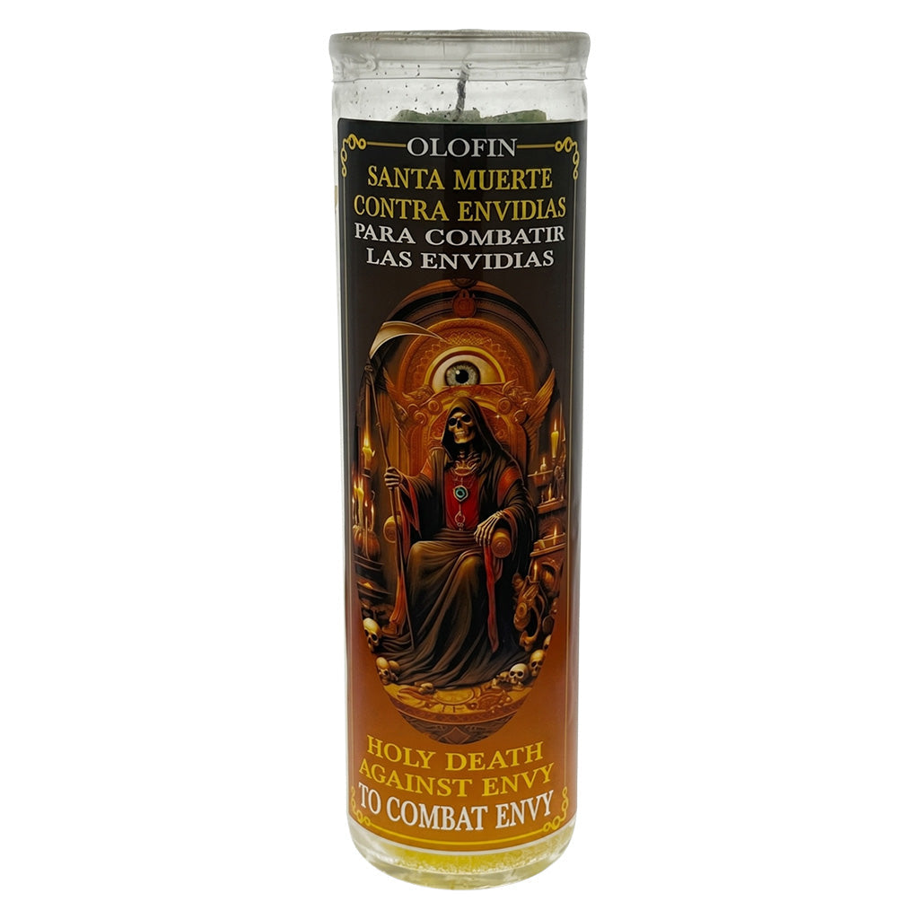 Santa Muerte Contra Envidias (Holy Death Against Envy) Prepared Ritual Candle Perfumed Vela Preparada