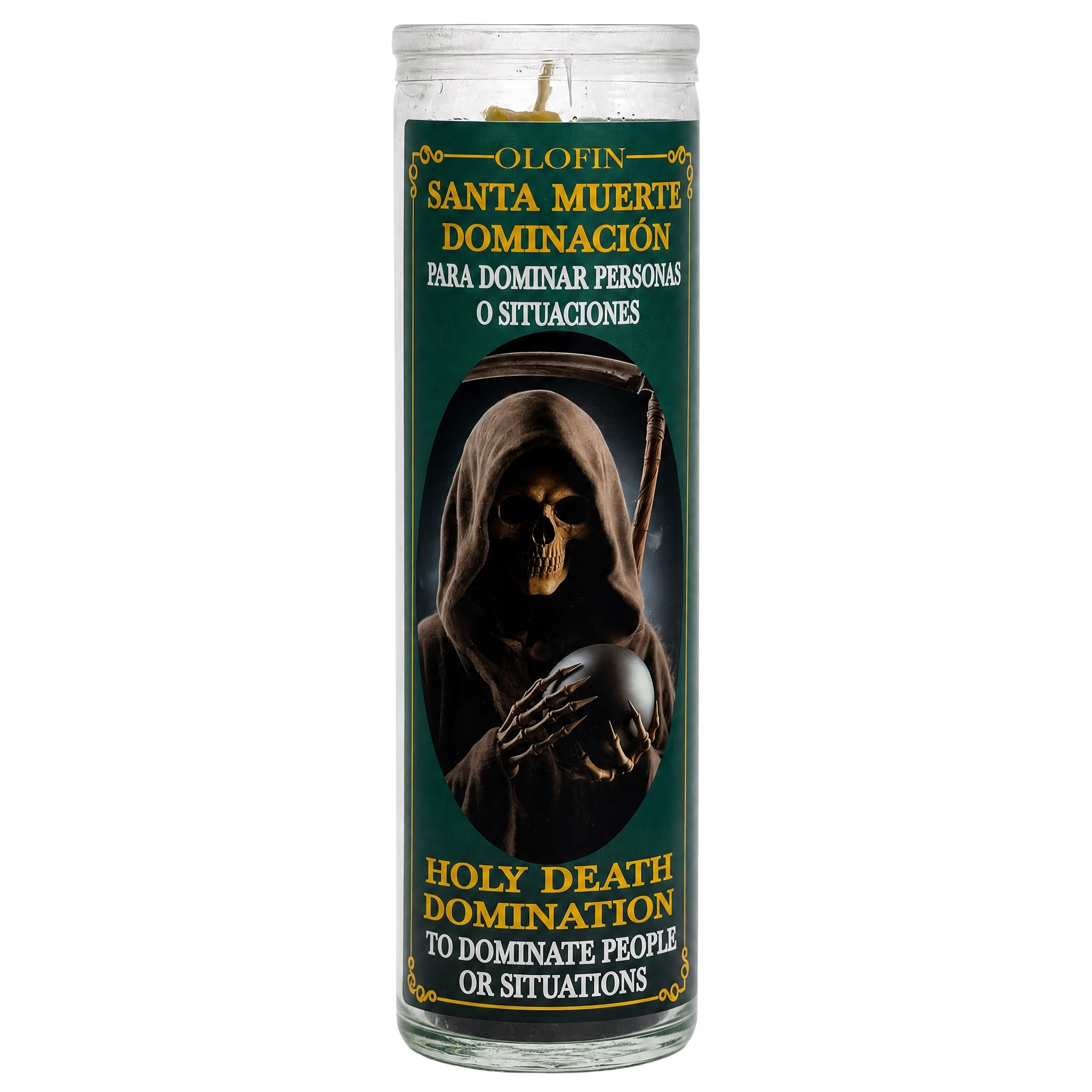 Santa Muerte Dominación (Holy Death Dominance) Prepared Ritual Candle Perfumed