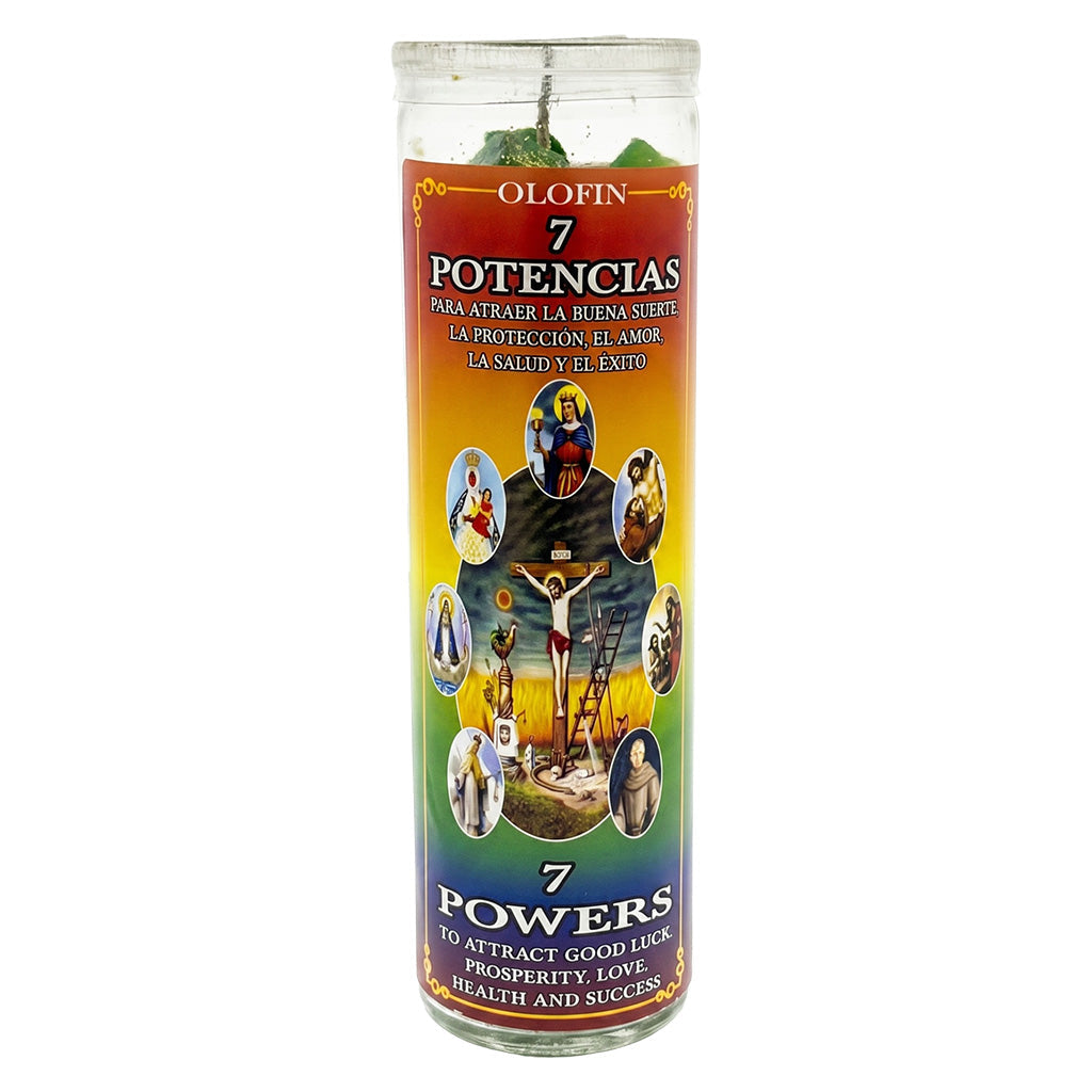 7 Potencia (7 Powers) Prepared Ritual Candle Perfumed Vela Preparada