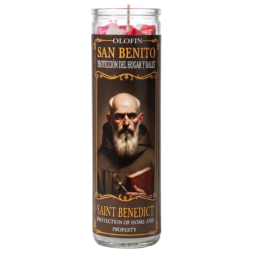 San Benito (Saint Benedict) Prepared Ritual Candle Perfumed Vela Preparada