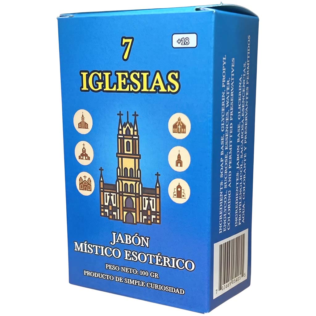 7 Iglesias Esoteric Soap – Perfumed Mystical Soap Bar, 100 g (Jabón Esotérico Perfumado con Fermonas