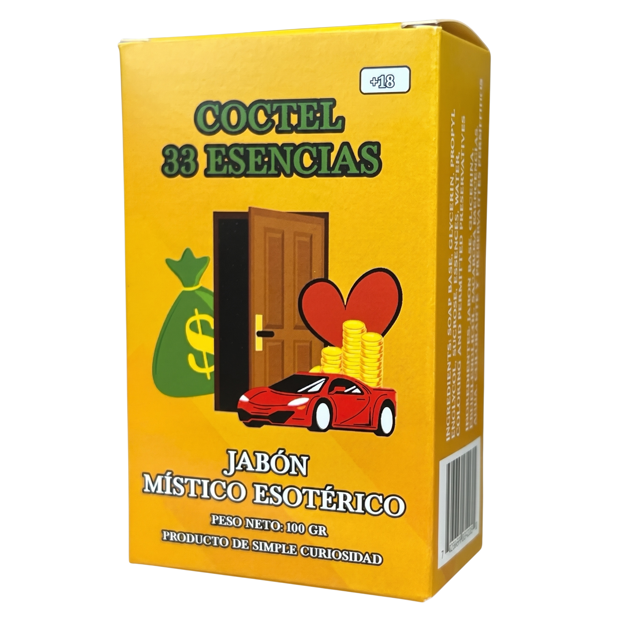Coctel 33 Esencias Soap – Perfumed Mystical Soap Bar, 100 g (Jabón Esotérico Perfumado con Fermonas