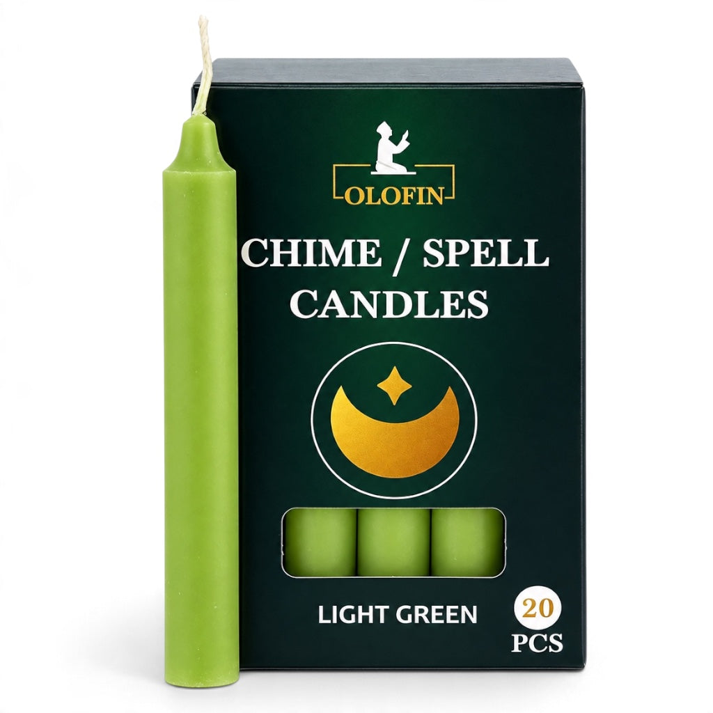 Light Green Chime /Spell Candles 20ct Box 4”
