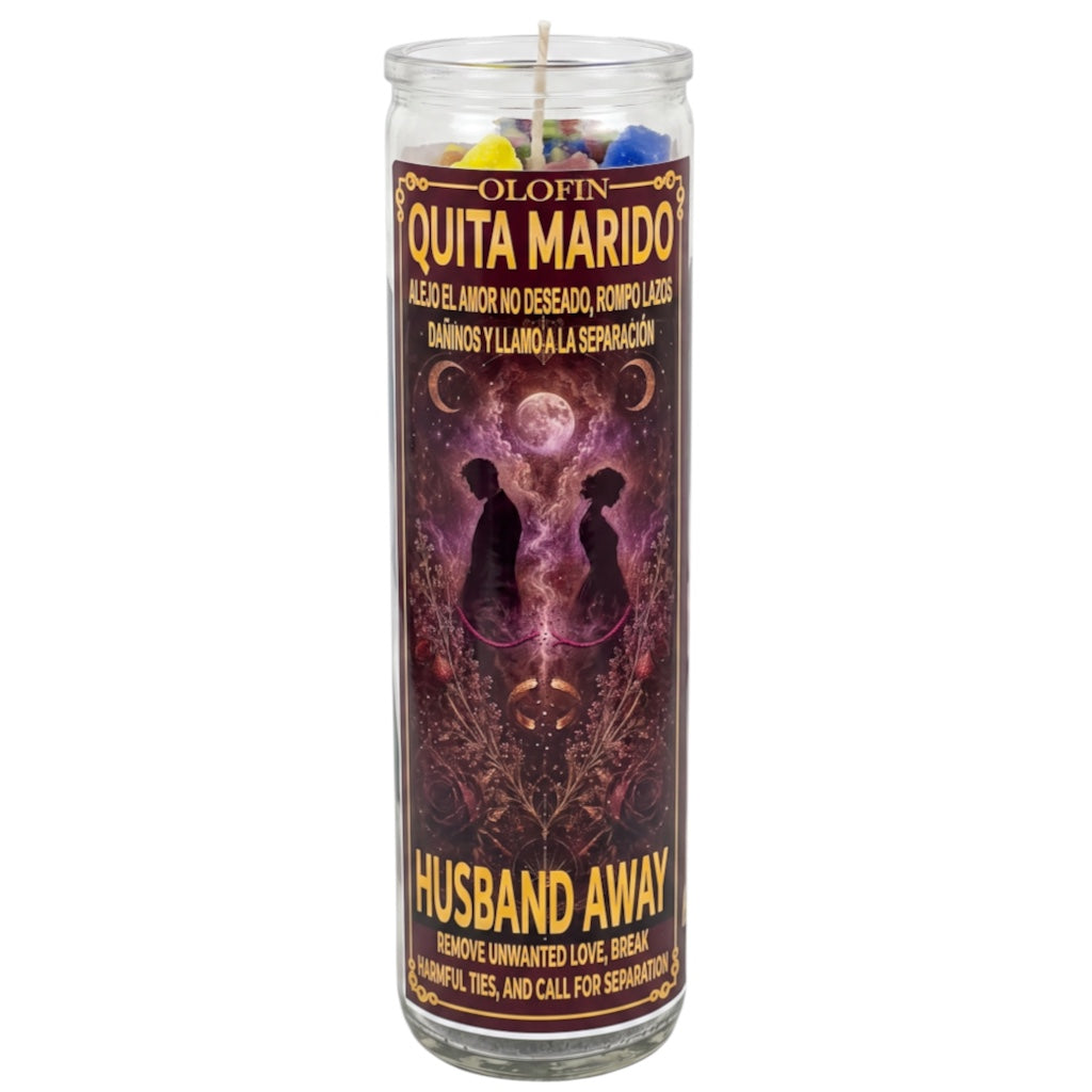 Quita Marido - Husband Away Prepared Ritual Candle Perfumed Vela Preparada