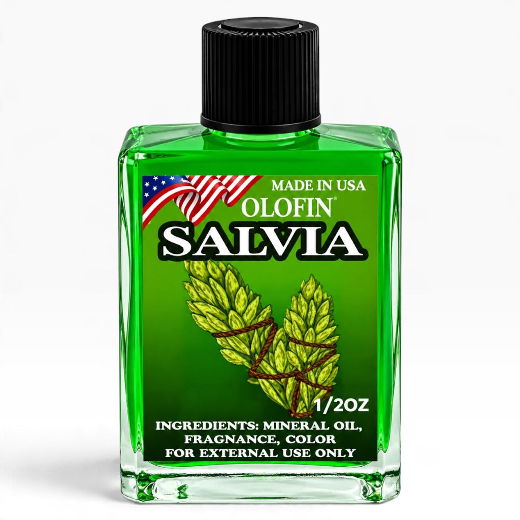 Salvia Aceite Esoteric Fragrance Oil 1/2oz-1oz Square Bottle