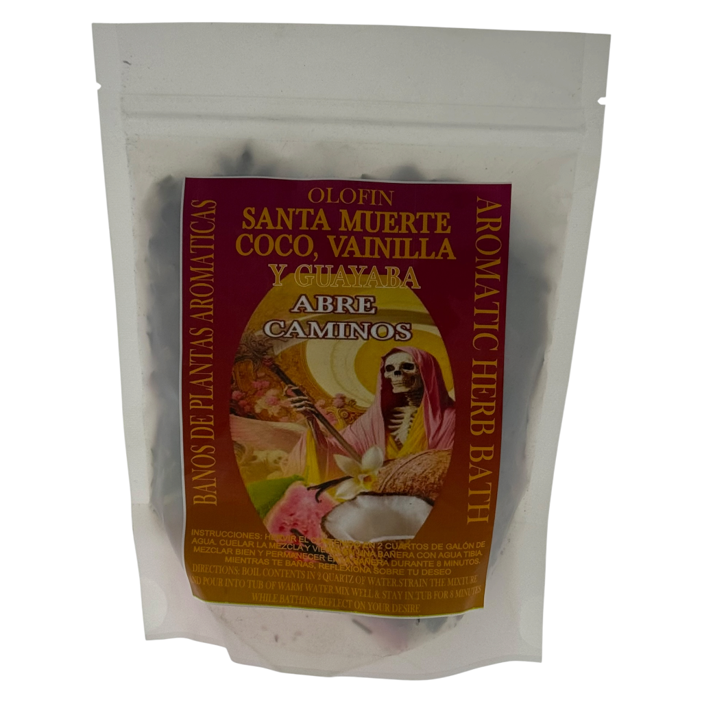 Santa Muerte Coco Vanilla Y Guayaba (Abre Caminos)Baño de Hierbas en Bolsa | Herbal Spiritual Bath