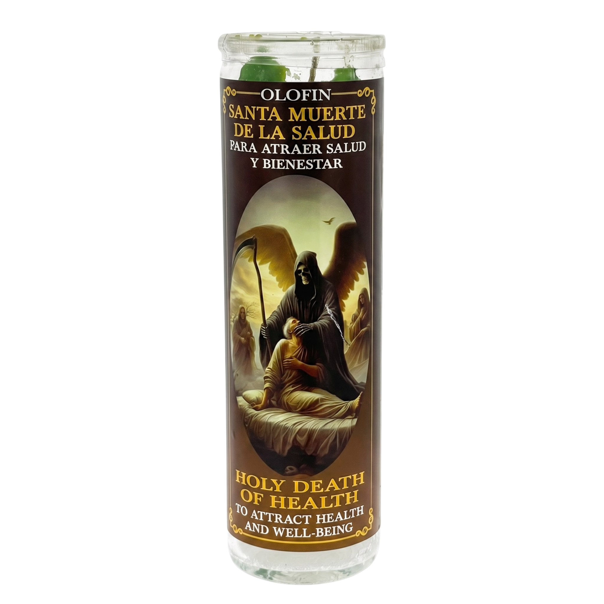 Santa Muerte De La Salud (Holy Death Of Health) Prepared Ritual Candle Perfumed