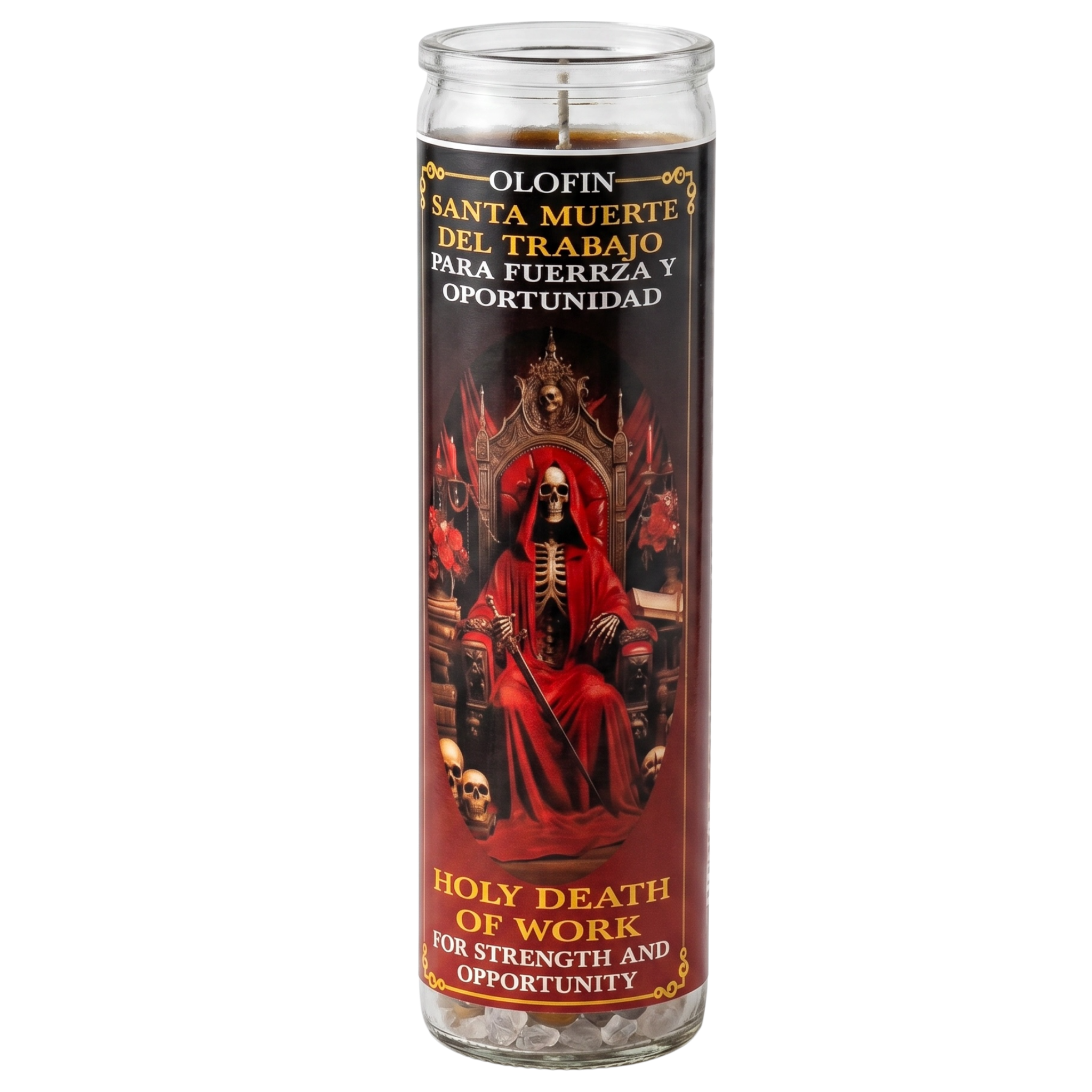 Santa Muerte Del Trabajo (Holy Death Of Work) Prepared Ritual Candle Perfumed
