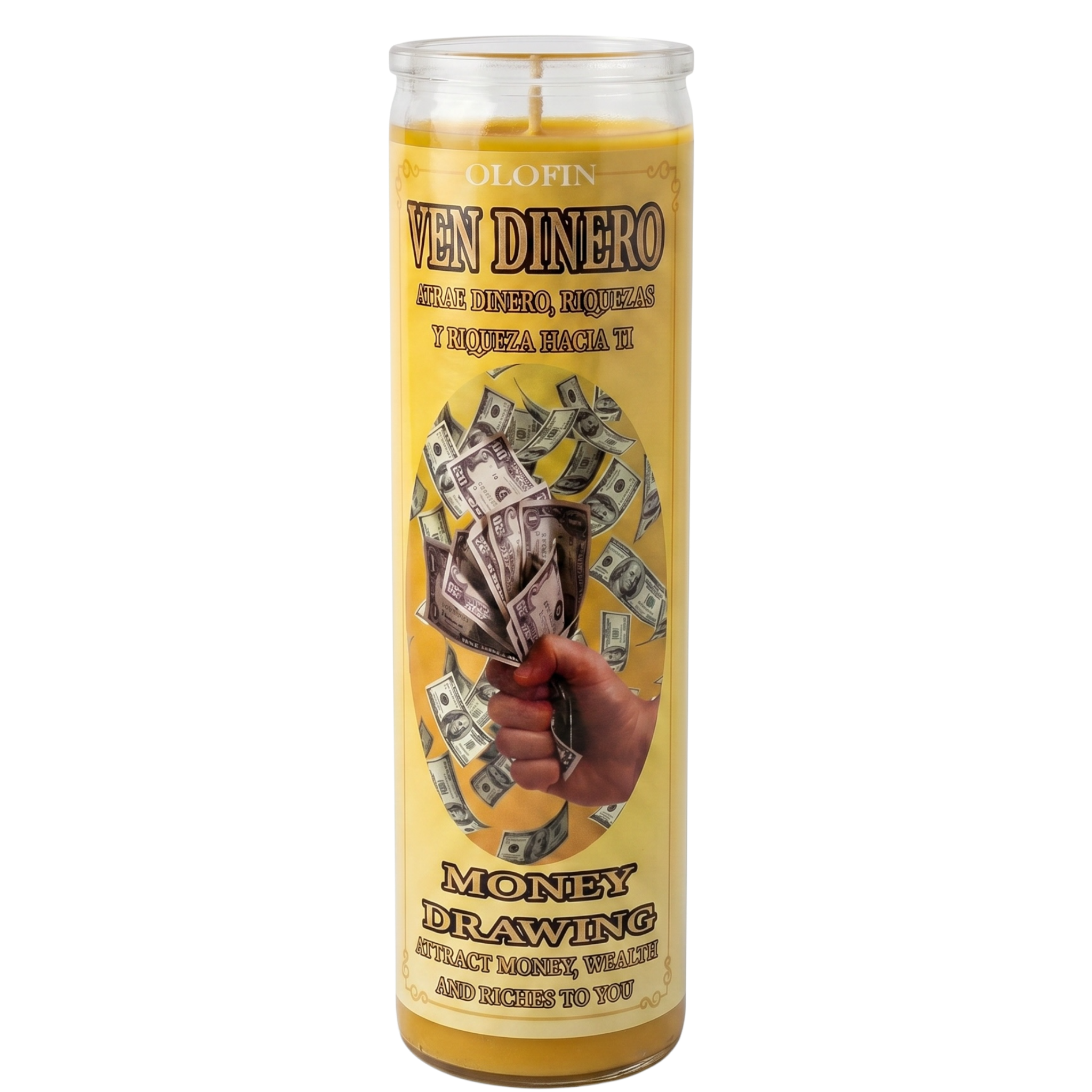 Ven Dinero (Money Drawing) Prepared Ritual Candle Perfumed