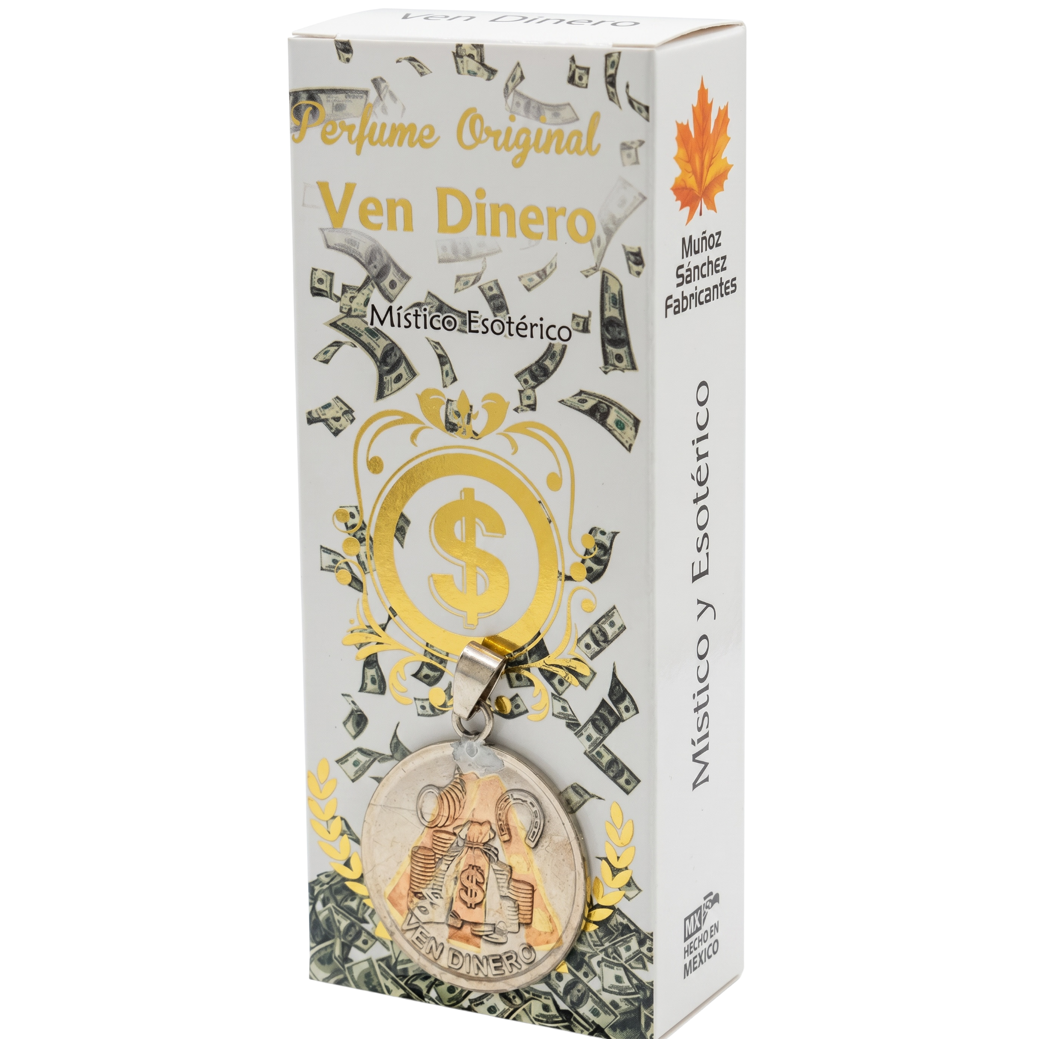 Ven Dinero Esoteric Perfume with Collectible Protective Amulet Medallion