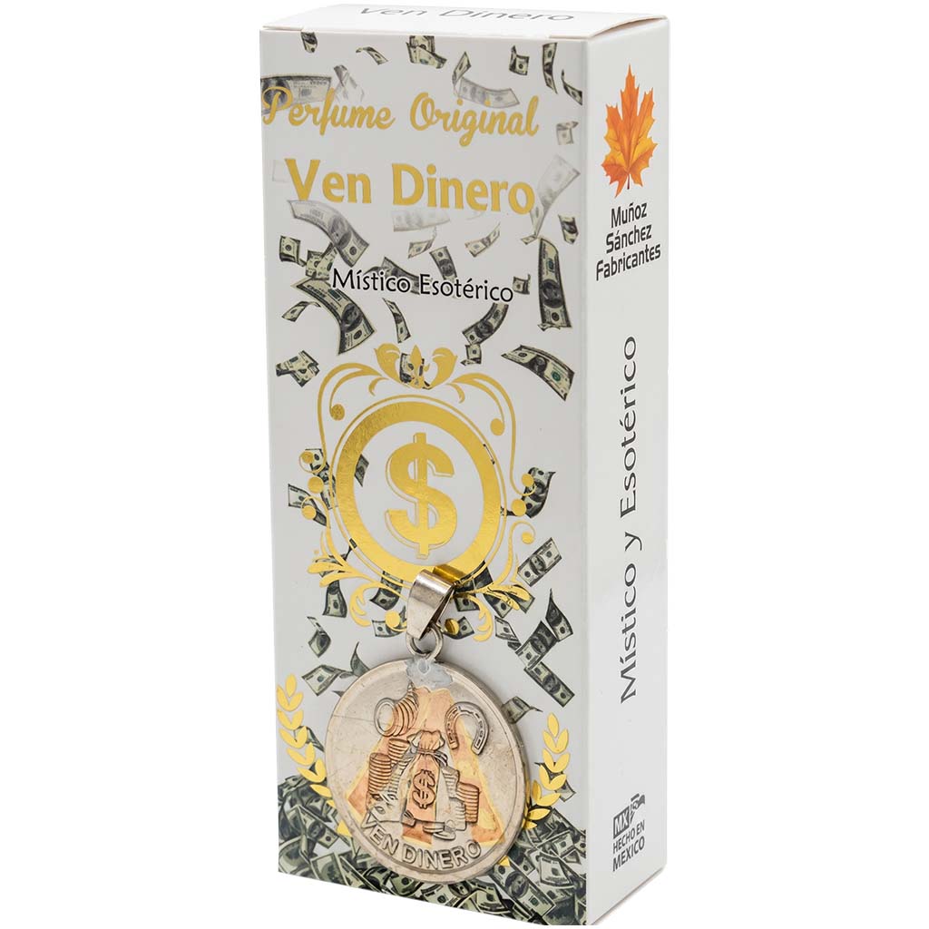 Ven Dinero Esoteric Perfume with Collectible Protective Amulet Medallion