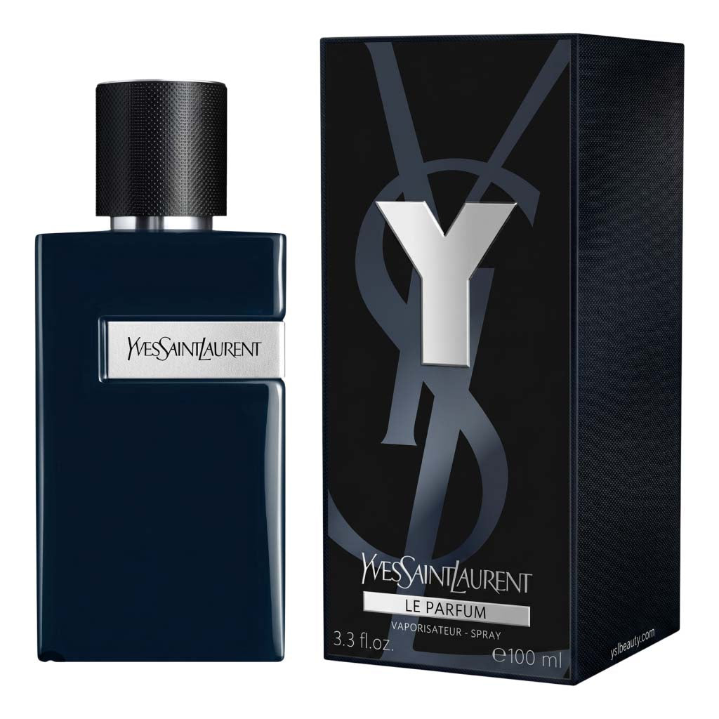 Yves Saint Laurent perfume bottle and packaging on a white background