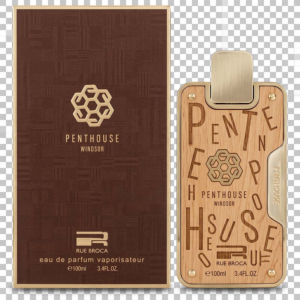 Penthouse Windsor perfume bottle and packaging on a transparent background