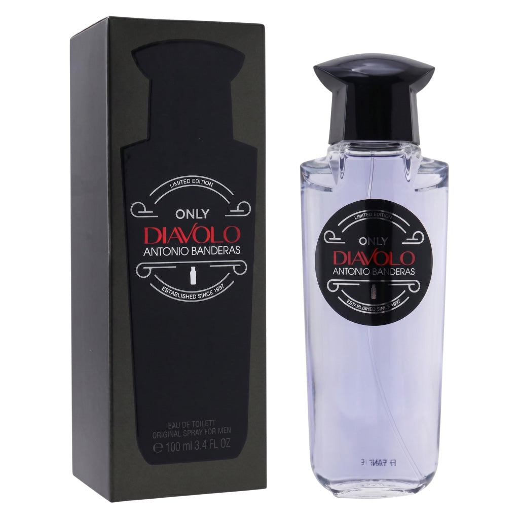 Antonio Banderas Only DiávoólO perfume bottle and packaging on a white background