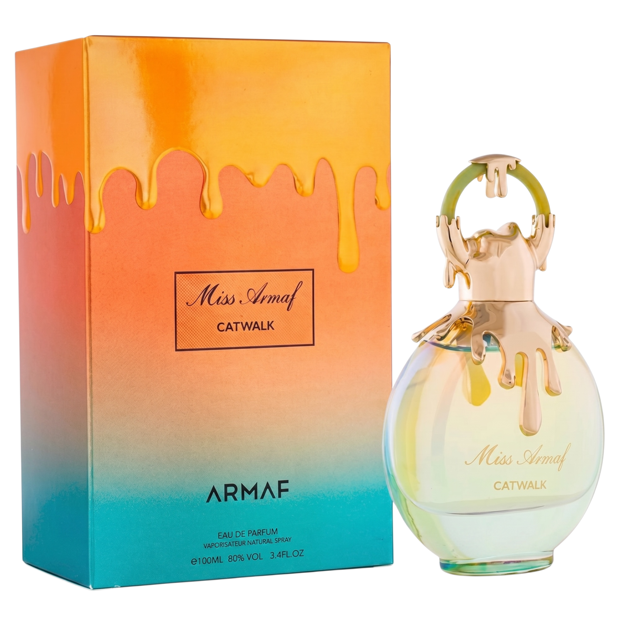 Armaf Miss Armaf Catwalk perfume bottle and packaging on a white background
