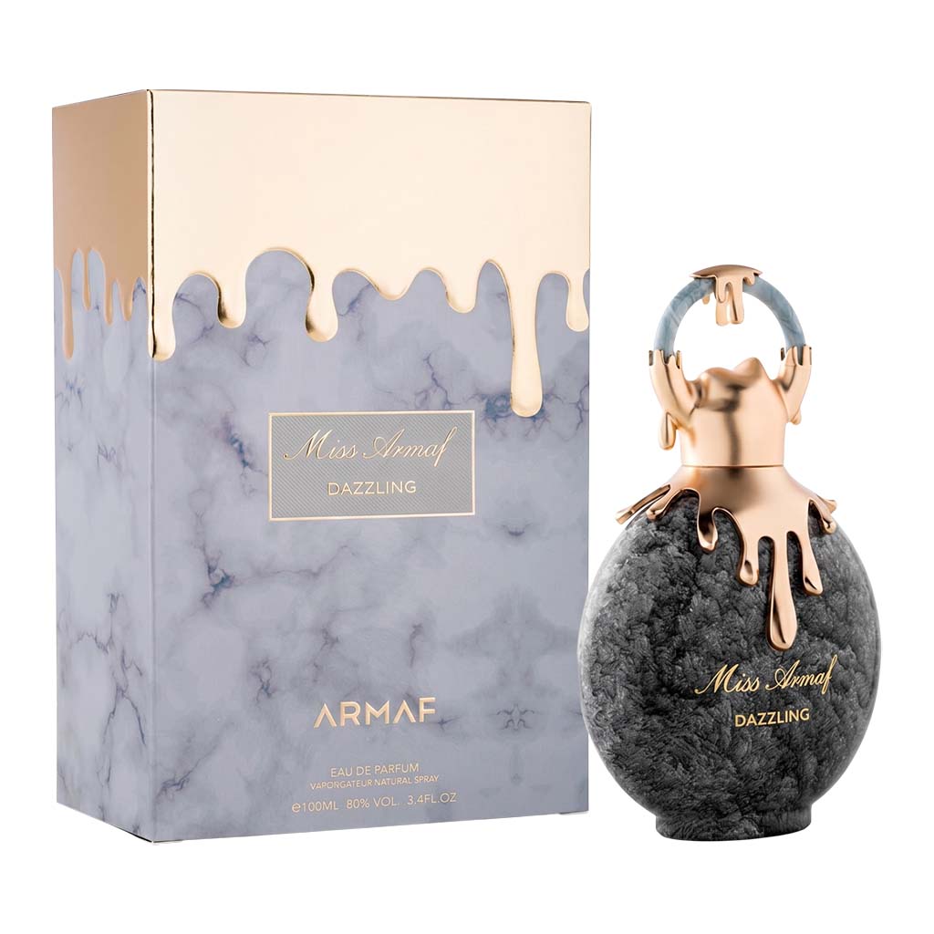Armaf Miss Armaf Dazzling perfume bottle and packaging on a white background