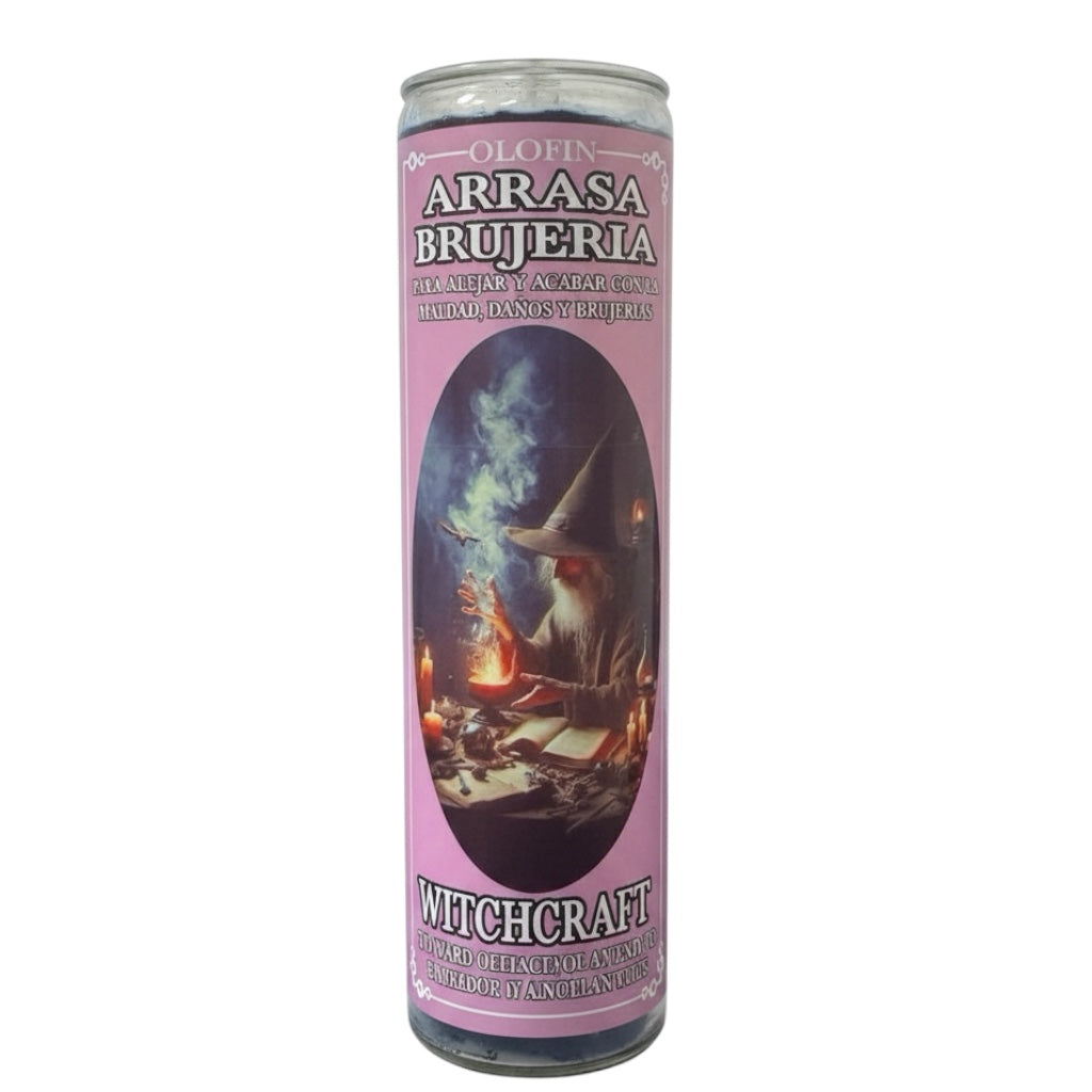 Arrasa Brujeria-Against Witchcraft Prepared Ritual Candle Perfumed Vela Preparada 