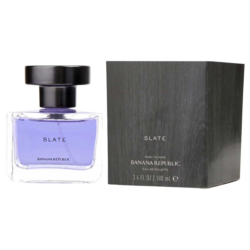 Banana Republic Slate perfume bottle and packaging on a white background