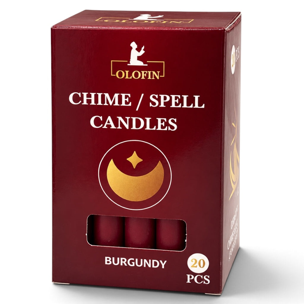 Burgundy Chime /Spell Candles 20ct Box 4”