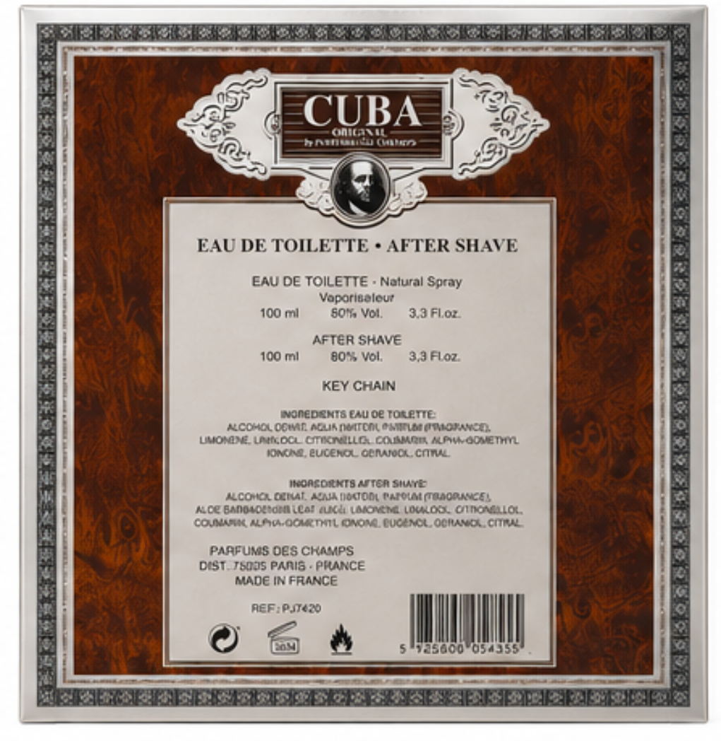Cuba Gold M Set de 3 piezas: 3.3oz EDT y 3.3oz After Shave