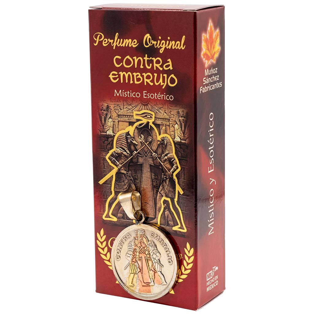 Contra Embrujo Esoteric Perfume with Collectible  Protective Amulet Medallion