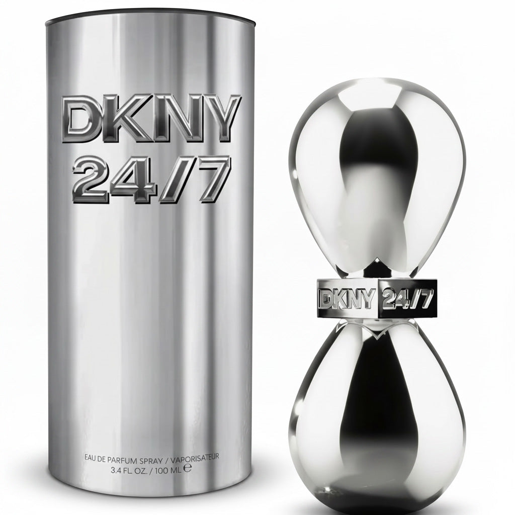 DKNY 24/7 perfume bottle and packaging on a white background