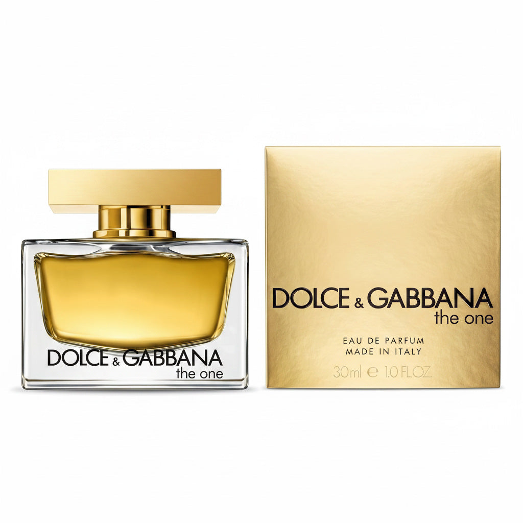 Dolce & Gabbana perfume bottle and packaging on a white background