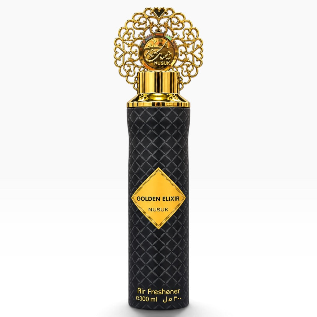 Golden Elixir Nusuk Air Freshener 300ml | Luxury Arabian Home Fragrance Spray 