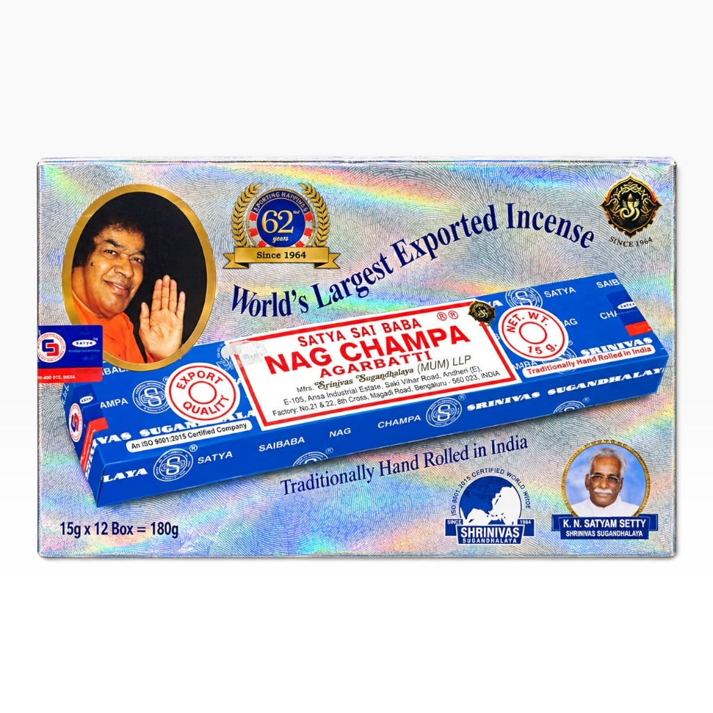 Satya Incense 12Bx /15G = 180 Gram Hand Rolled Nag Champa Incense (Copy 37)