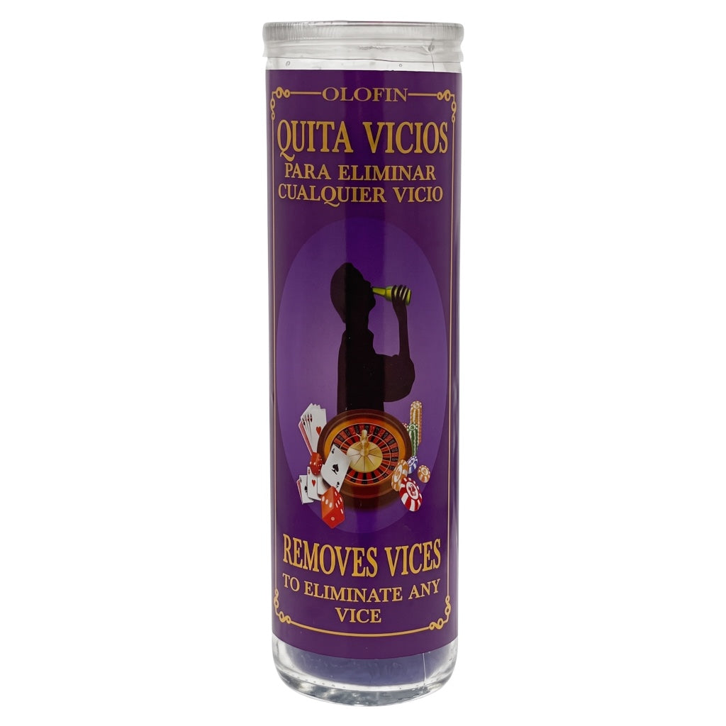 Quita Vicios (Removes Vices) Prepared Ritual Candle Perfumed Vela Preparada