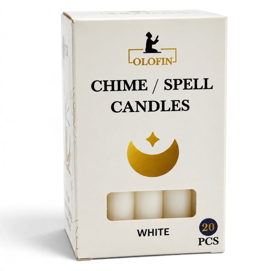 White Chime /Spell Candles 20ct Box 4”