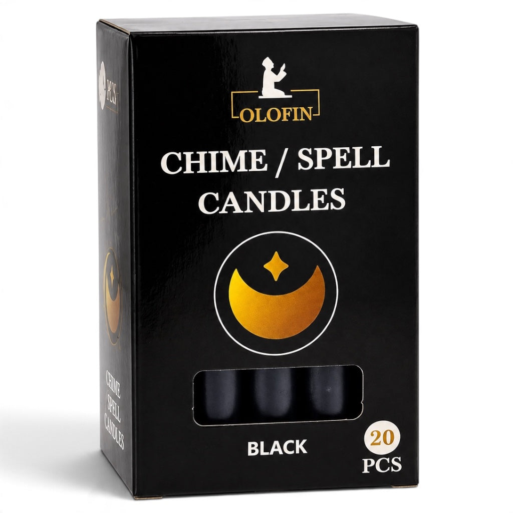 Black Chime /Spell Candles 20ct Box 4”