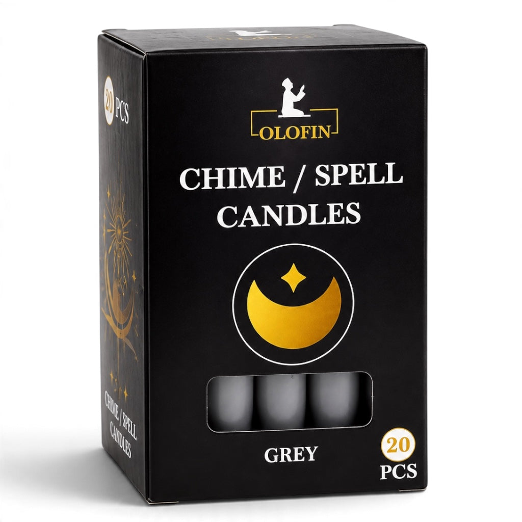 Grey Chime /Spell Candles 20ct Box 4”