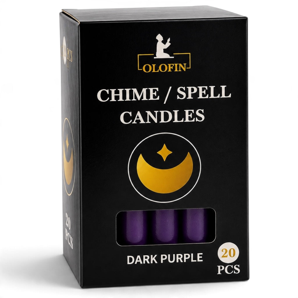 Dark Purple Chime /Spell Candles 20ct Box 4”